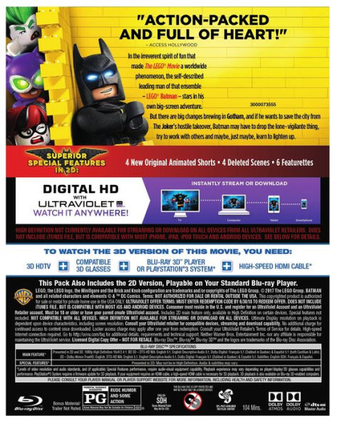 The LEGO Batman Movie [3D] [Blu-ray]