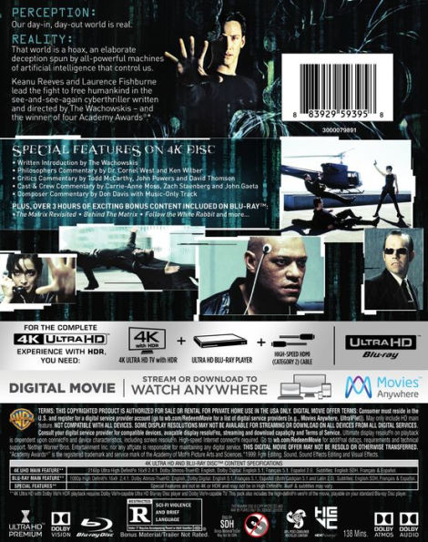 The Matrix [4K Ultra HD Blu-ray/Blu-ray]