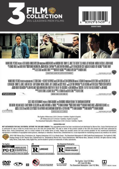 3 Film Favorites: 90's Leading Men - The Shawshank Redemption/The Fugitive/JFK