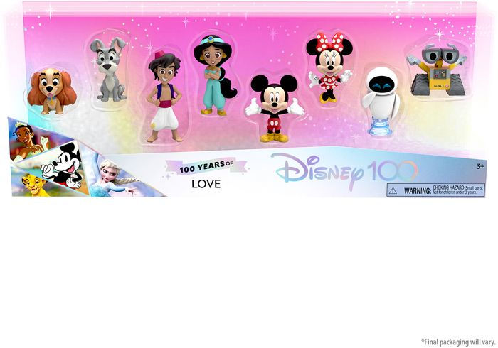 Disney100 Years of Love Celebration Collection Limited Edition 8-Piece  Figure Pack, Officially Licensed Kids Toys for Ages 3 Up by Just Play