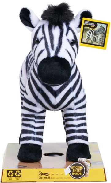 Nat Geo Zebra plush hang tag in solid pack