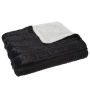 Lavish Home Fleece and Sherpa Blanket Twin Smoky Black