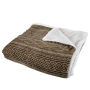Lavish Home Flannel, Sherpa Blanket King Chocolate, Taupe