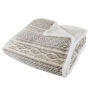 Lavish Home Flannel, Sherpa Blanket King Grey, Beige