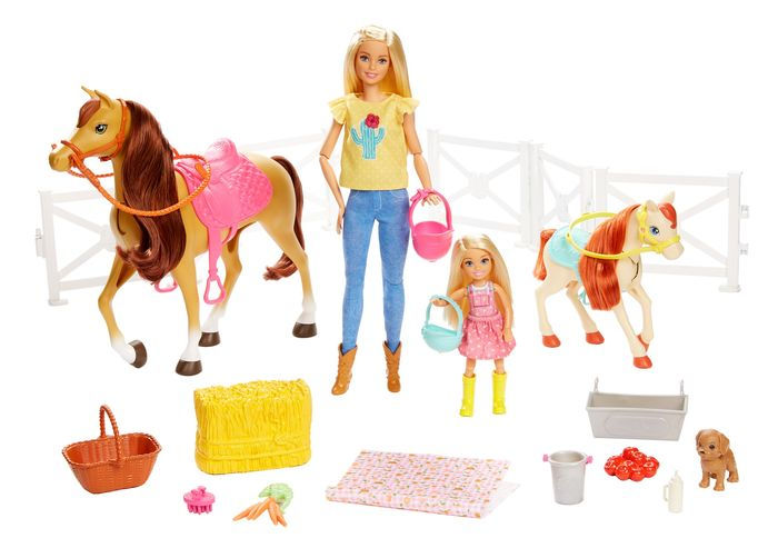 barbie doll and horse set