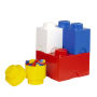LEGO Storage Brick Multi-Pack 4 Piece, Bright Red, Bright Blue, Bright Yellow, and White