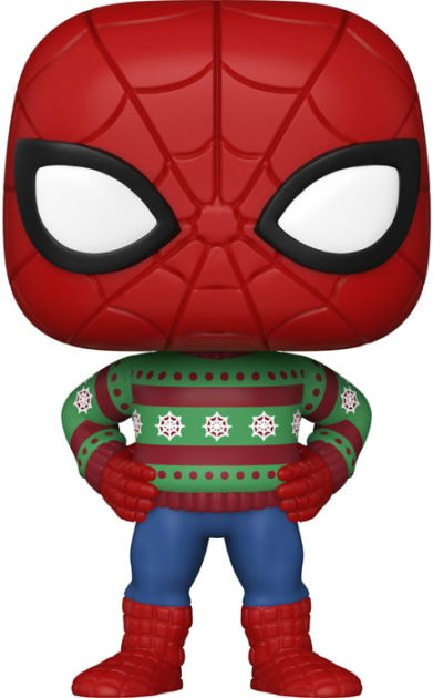  Funko Pop Marvel: Holiday - Spider-Man with Ugly Sweater  Collectible Figure, Multicolor : Toys & Games