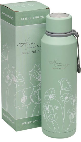 His Mercy Never Fails Teal Stainless Steel Water Bottle