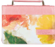 Title: His Mercy Never Fails Pastel Meadow Pink Watercolor Faux Leather Bible Cover