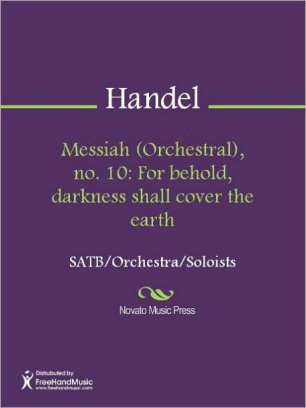 Messiah (Orchestral), no. 10: For behold, darkness shall cover the earth