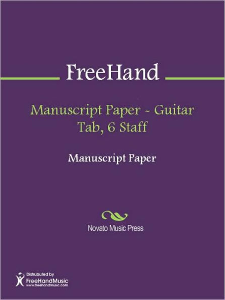 Manuscript Paper - Guitar Tab, 6 Staff
