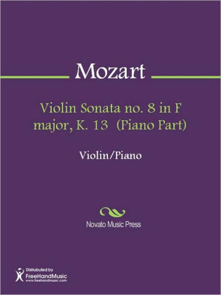 Violin Sonata no. 8 in F major, K. 13 (Piano Part)