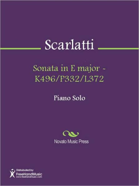 Sonata in E major - K496/P332/L372