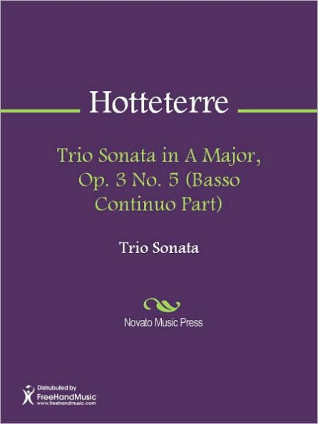Trio Sonata in A Major, Op. 3 No. 5 (Basso Continuo Part)