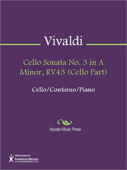 Cello Sonata No. 3 in A Minor, RV43 (Cello Part)