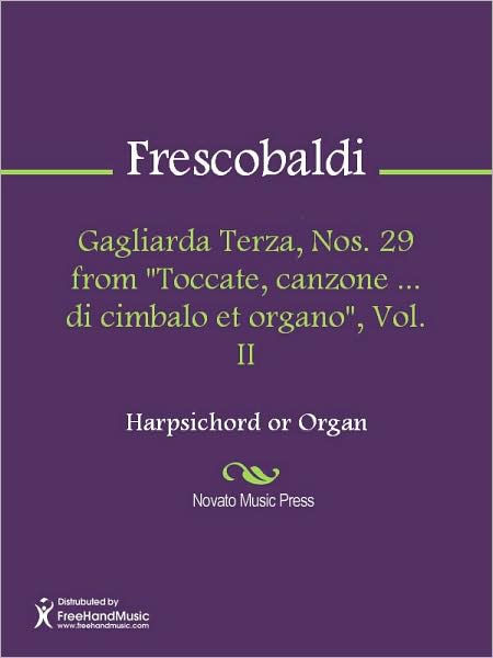 Gagliarda Quarta, Nos. 30 from Toccate, canzone ... di cimbalo et organo, Vol. II