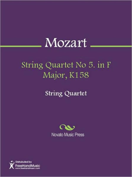 String Quartet No 5. in F Major, K158