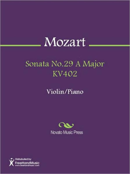 Sonata No.29 A Major KV402