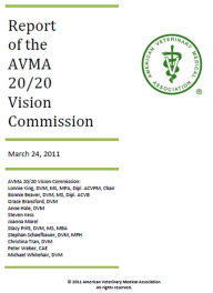 Title: AVMA 20/20 Vision Commission Report, Author: AVMA