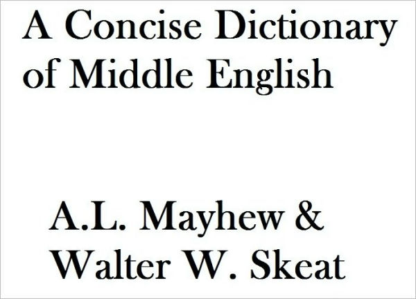 A Concise Dictionary of Middle English