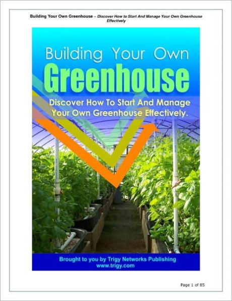 Building Your Own Greenhouse