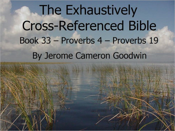 An Exhaustively Cross Referenced Bible, Book 33 Proverbs 4 to Proverbs 19