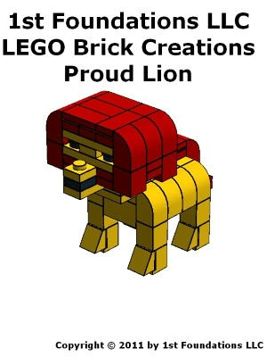 1st Foundations LEGO Brick Creations -Instructions for a Proud Lion