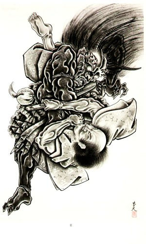 japanese demon tattoo design