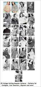 Title: 25 Vintage Sweaters Knitting Patterns - Patterns for Coats, Cardigans, Slipovers and More - Women's Sweaters to Knit Patterns, Author: Bookdrawer