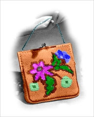 Title: Evening Bag with Flowers Knitting Pattern (#112), Author: The Vintage Info Network