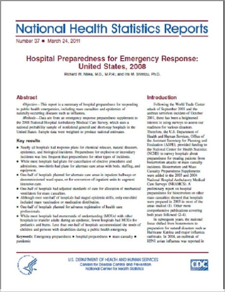 Hospital Preparedness for Emergency Response: United States, 2008