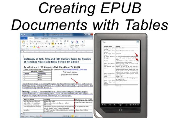 Creating EPUB Documents with Tables