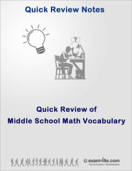 Title: Quick Review: Middle School Math Vocabulary & Terms, Author: Usha