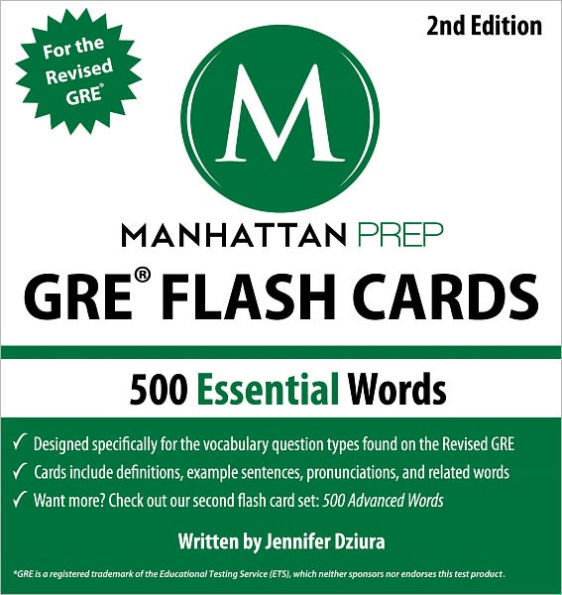 500 Essential Words: GRE Vocabulary Flash Cards, 2nd Edition