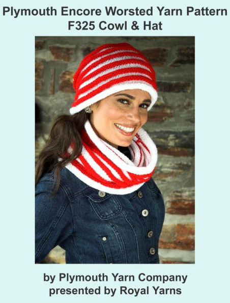Plymouth Encore Worsted Yarn Knitting Pattern F325 Cowl & Hat