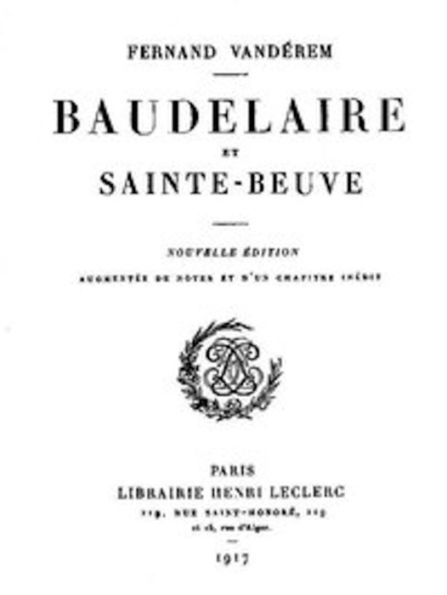 Baudelaire et Sainte-Beuve (Illustrated)