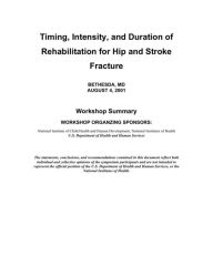 Timing, Intensity, and Duration of Rehabilitation for Hip and Stroke Fracture