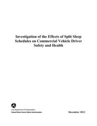 Investigation of the Effects of Split Sleep Schedules on Commercial Vehicle Driver Safety and Health