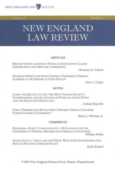 New England Law Review: Volume 48, Number 2 - Winter 2014