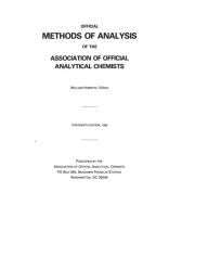 Title: AOAC: Official Methods of Analysis, 1980, Author: AOAC International
