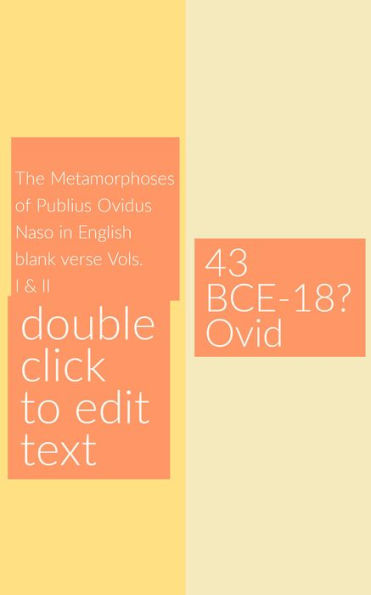 The Metamorphoses of Publius Ovidus Naso in English blank verse Vols. I & II