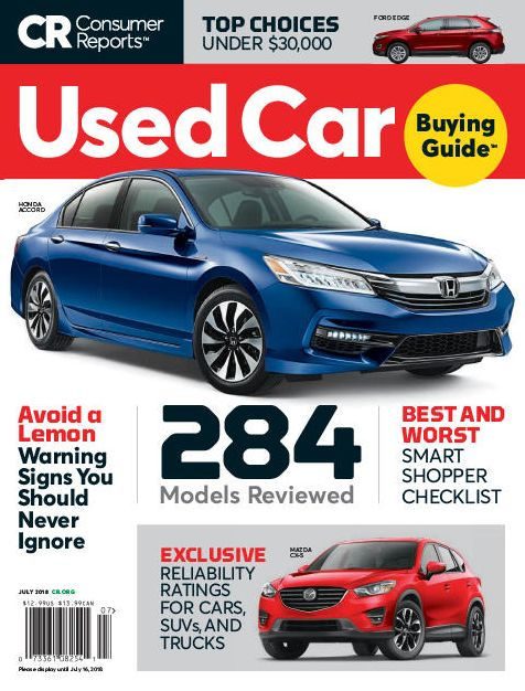 Consumer Reports Used Car Buying Guide - July 2018 By Consumer Report ...