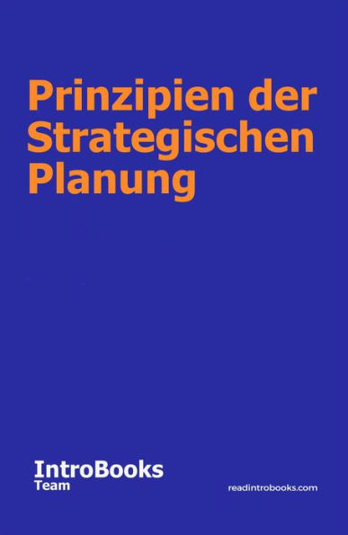 Prinzipien der Strategischen Planung