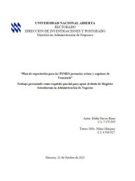 Title: Plan de exportación para las PYMES pecuarias ovinas y caprinas de Venezuela, Author: Eddie