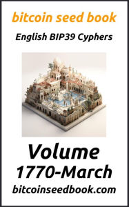 Title: Bitcoin Seed Book English BIP39 Cyphers Volume 1770-March (Bitcoin Seed Book 1770, #3), Author: Denny Wayne