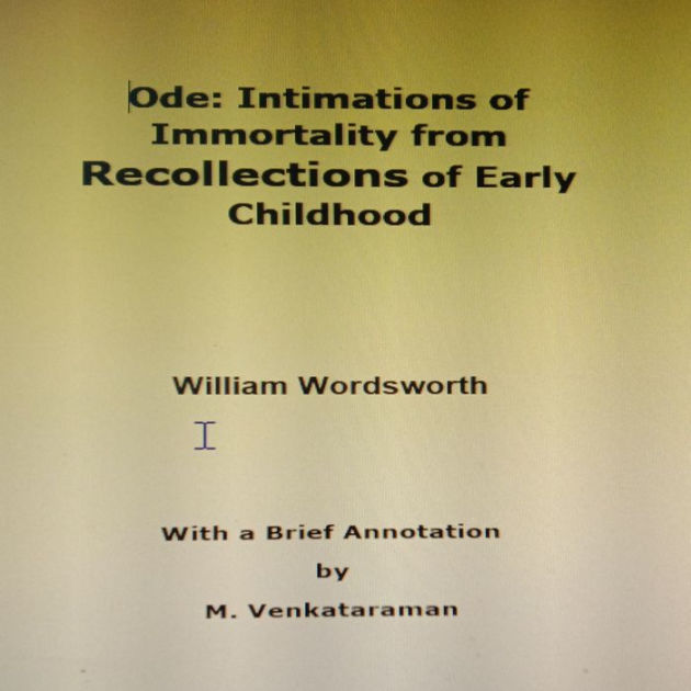 intimations of immortality full text