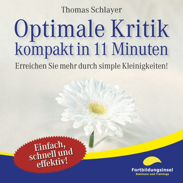 Optimale Kritik - kompakt in 11 Minuten: Erreichen Sie mehr durch simple Kleinigkeiten!