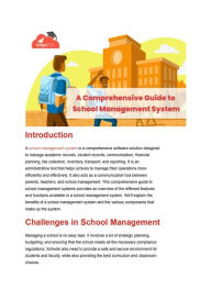 Title: A Comprehensive Guide to School Management System, Author: Gegosoft Technologies