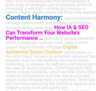 Title: Content Harmony: How IA & SEO Can Transform Your Website's Performance, Author: digital alchamist