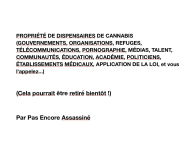 Title: PROPRIï¿½Tï¿½ DE DISPENSAIRES DE CANNABIS (GOUVERNEMENTS, ORGANISATIONS, REFUGES, Tï¿½Lï¿½COMMUNICATIONS, PORNOGRAPHIE, Mï¿½DIAS, Author: Not Yet Murdered